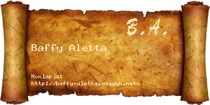 Baffy Aletta névjegykártya